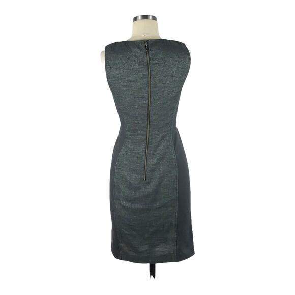 RACHEL ROY SIGNAUTRE Dark Gray Silver Sparkly Sheath Midi Dress Size 4 Career - Picture 3 of 5